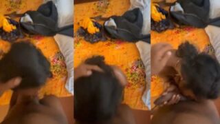 Cewek Kasih Blowjob Ke Sepupunya Secara Diam-diam, Bibirnya Nempel Basah Di Batang Tegang.