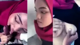 Ukhti Hijab Merah, Mulut Penuh Crot, Nikmatnya Bikin Meleleh