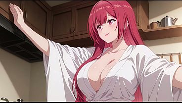 Anak Tiri Pulang Cepat, Lihat Istri Bapak Masak Pakai Robe Tipis. Kureha Enomoto Cosplay Hentai (ai Bikin)